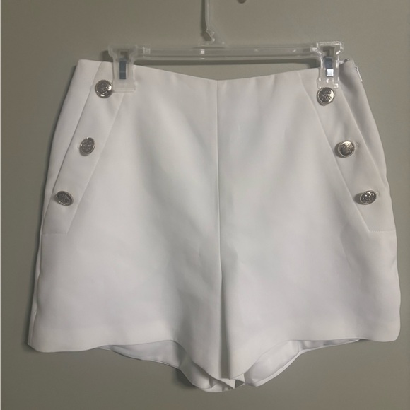 Ted Baker London Llaylas High Waisted Twill Shorts White Size 2 New - Picture 2 of 7
